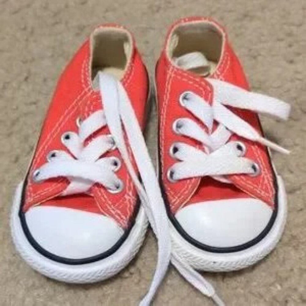Infant size 2 red converse sneakers